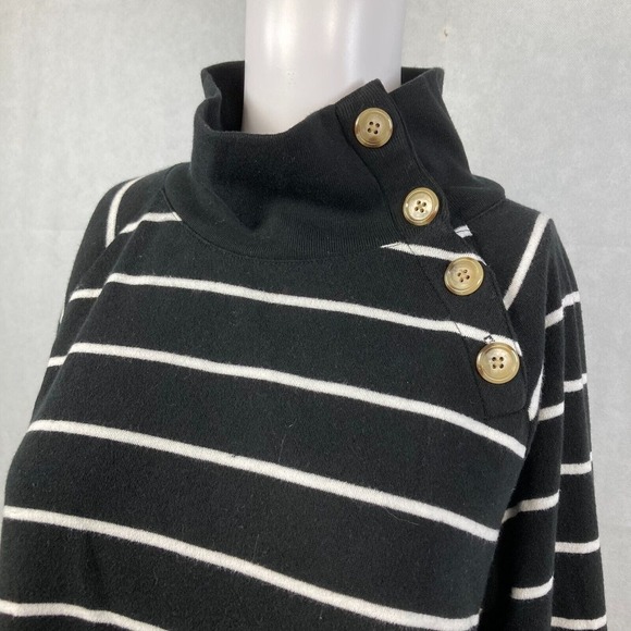 J. Crew Shirt Womens Sz M Striped Cotton Diagonal Collar Buttons Cozy Knit - Picture 2 of 8